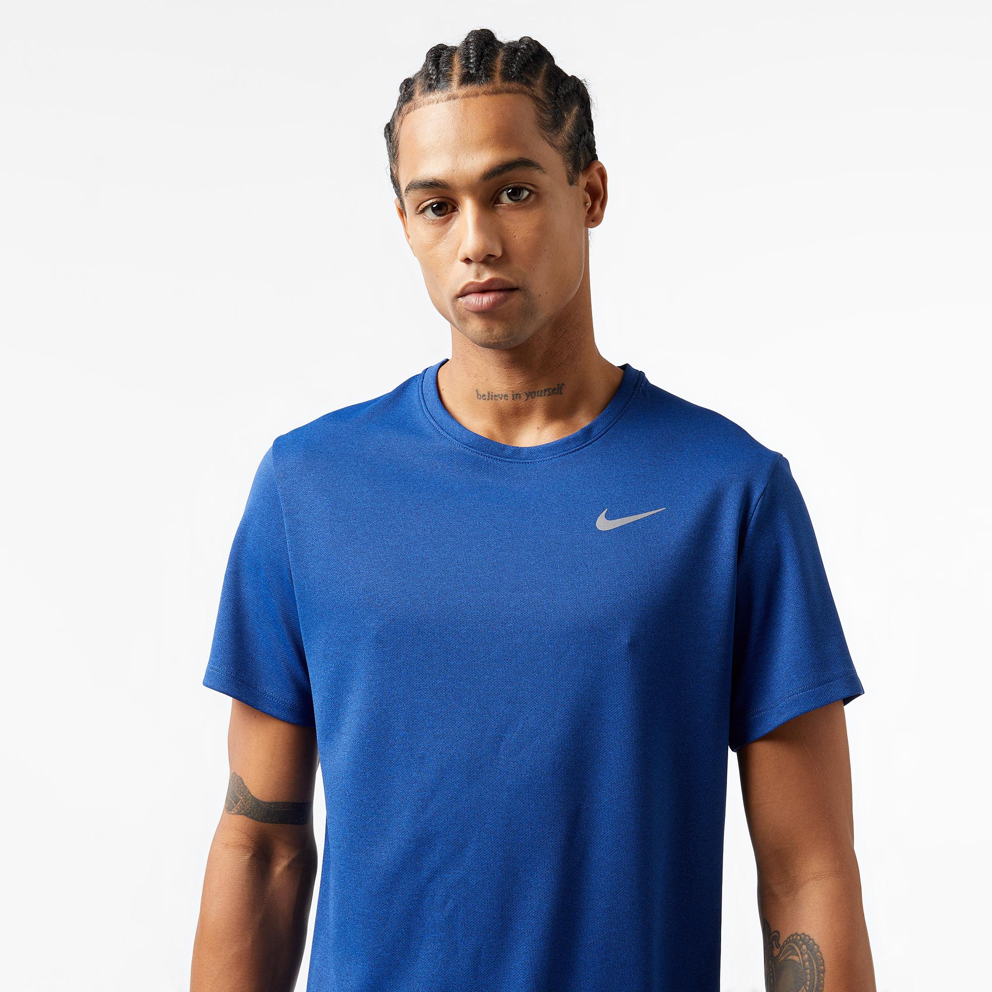Nike Dri-Fit Miler Erkek Mavi T-Shirt
