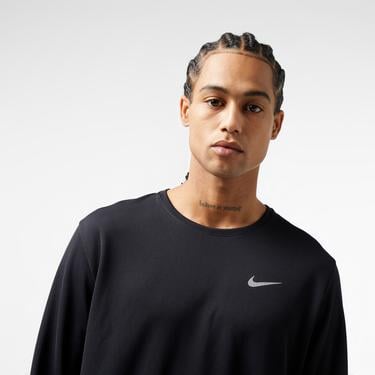  Nike Dri-Fit Miler Erkek Siyah Uzun Kollu T-Shirt