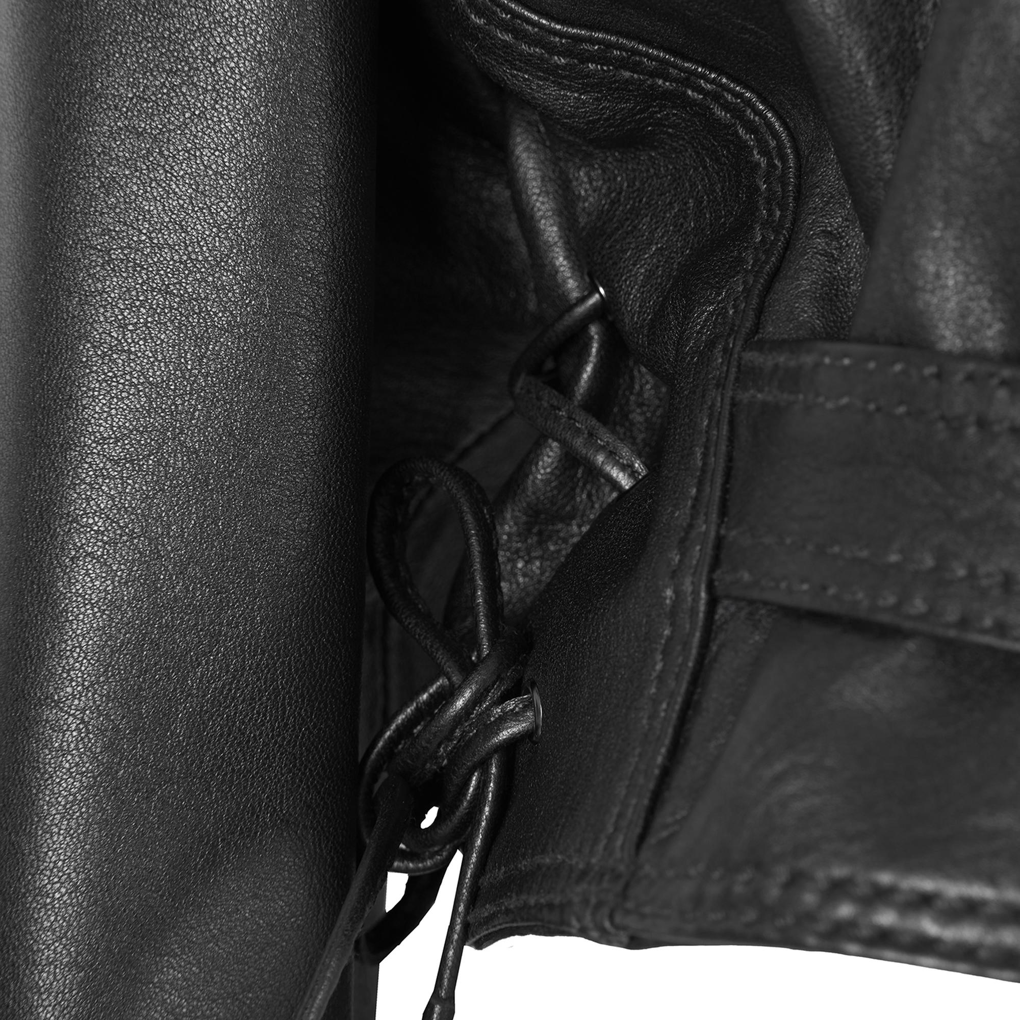 Allayna Siyah Kadın Deri Biker Ceket