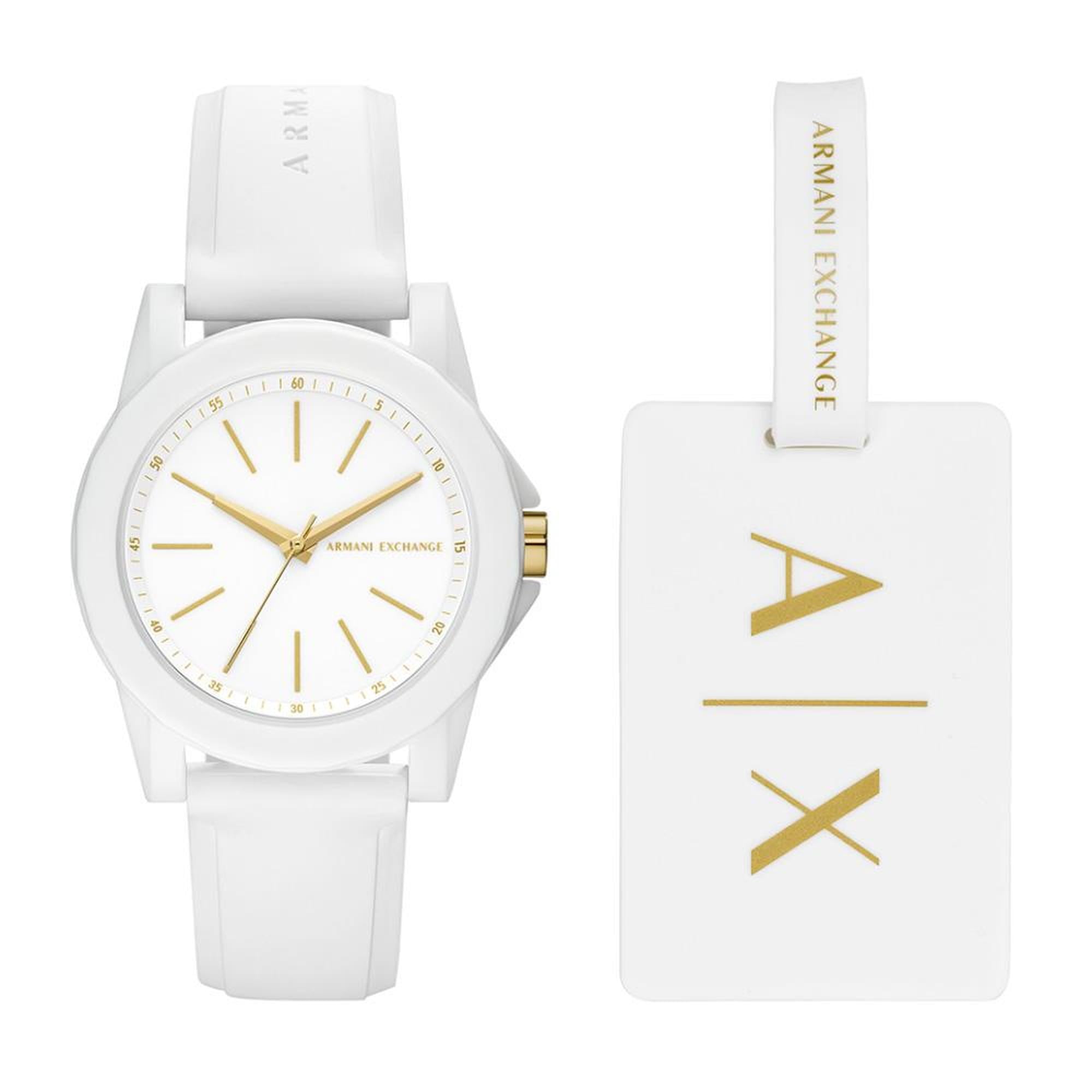 Armani Exchange AX7126 Kadın Set Kol Saati ve Valiz Etiketi