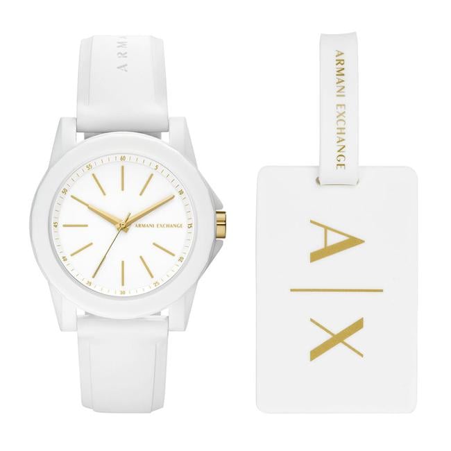  Armani Exchange AX7126 Kadın Set Kol Saati ve Valiz Etiketi