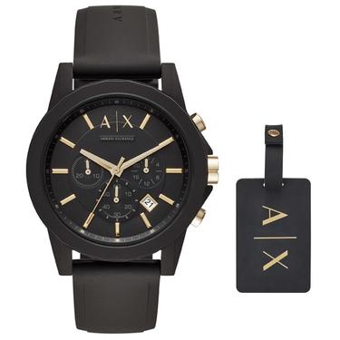  Armani Exchange AX7105 Erkek Set Kol Saati ve Valiz Etiketi