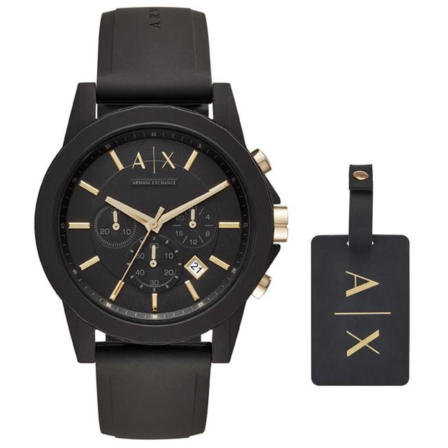  Armani Exchange AX7105 Erkek Set Kol Saati ve Valiz Etiketi