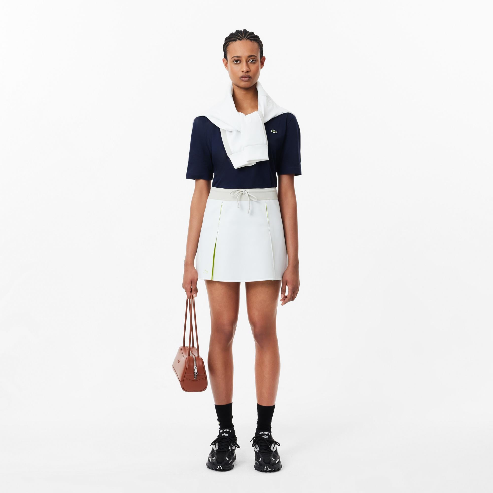 Lacoste Kadın Relaxed Fit V Yaka Lacivert T-Shirt