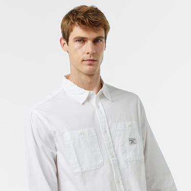  Guess Re Pockets Sh Organic Cotton Poplin 176 Erkek Beyaz Gömlek