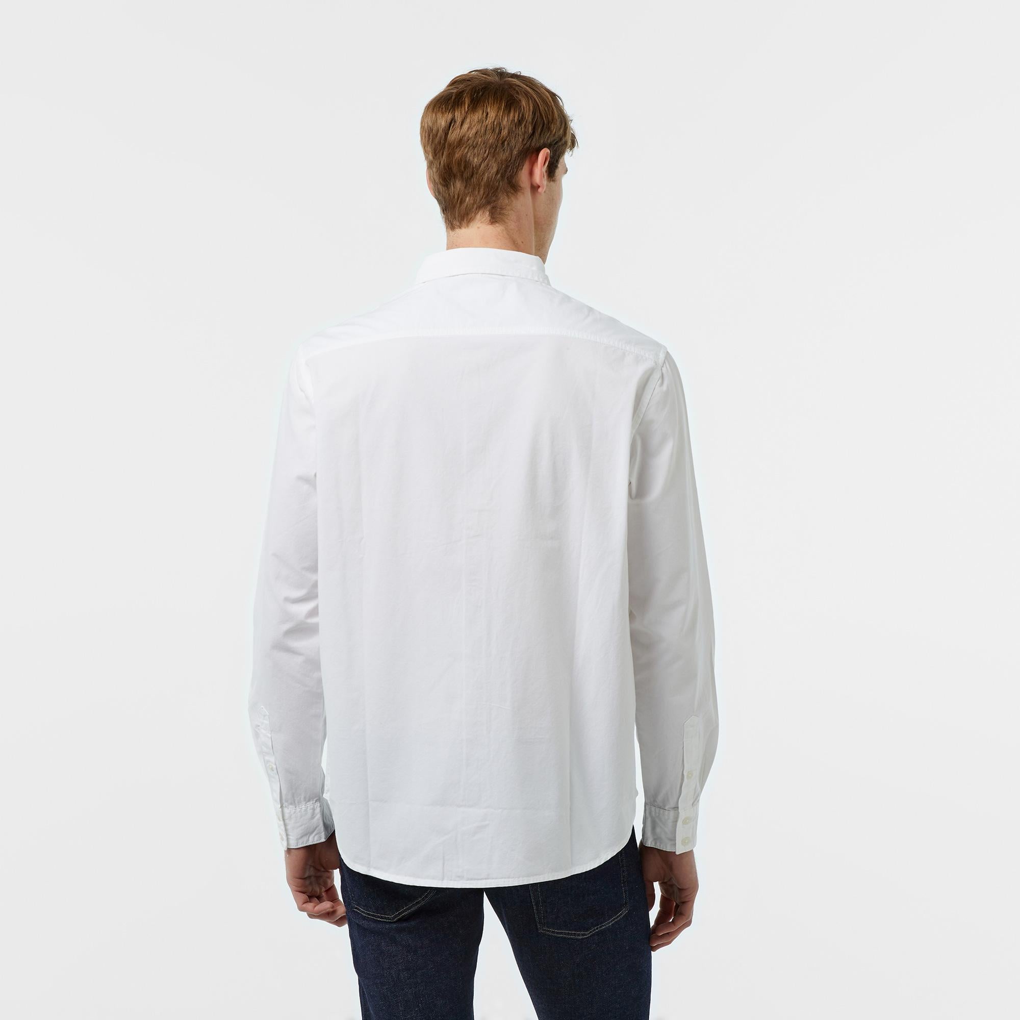 Guess Pockets Organic Cotton Poplin Erkek Beyaz Gömlek