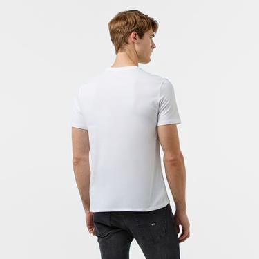  Guess Slim America Organic Cotton 160Gsm Erkek Beyaz T-Shirt
