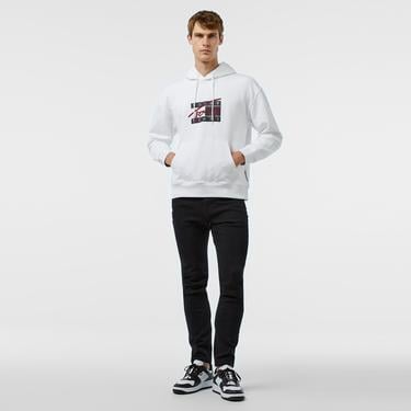  Tommy Jeans Rlx Graffiti Signature Erkek Beyaz Sweatshirt