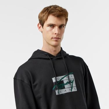  Tommy Jeans Rlx Graffiti Signature Erkek Siyah Sweatshirt