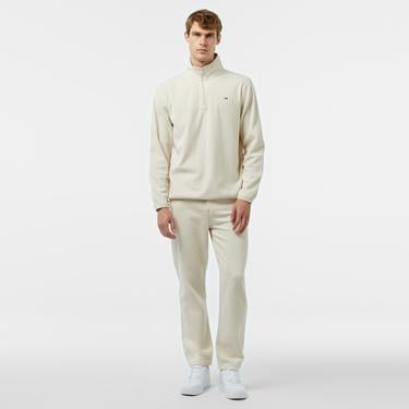  Tommy Hilfiger Jeans Flag Polar 1/4 Zip Erkek Bej Sweatshirt