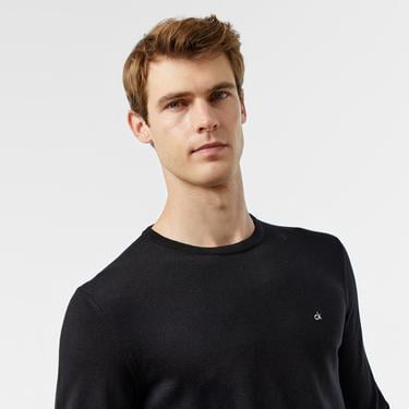  Calvin Klein Cotton Silk Blend Erkek Siyah Kazak