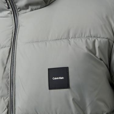  Calvin Klein Hooded Quilt Puffer Erkek Gri Mont