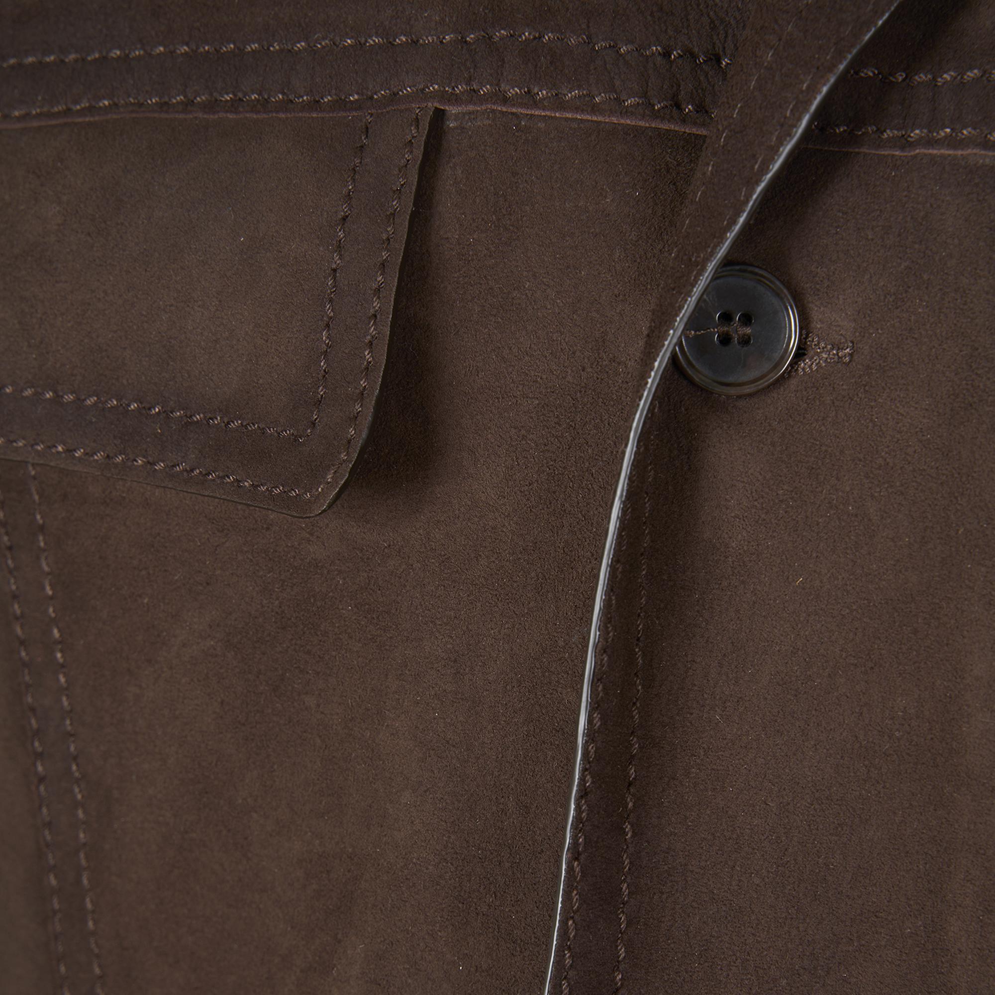 Arnie Kahve Erkek Süet Deri Ceket