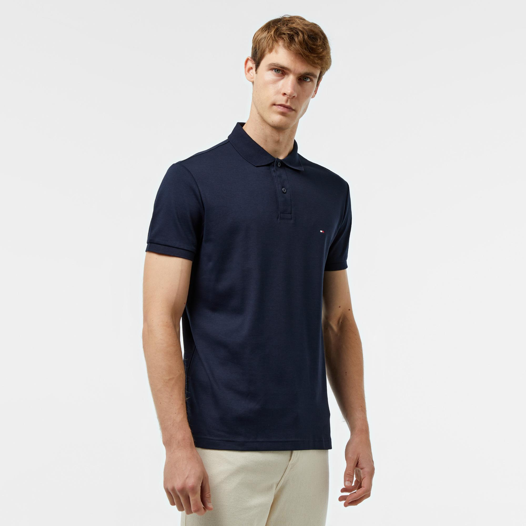 Tommy Hilfiger Lıquıd Cotton Essential Erkek Mavi Polo