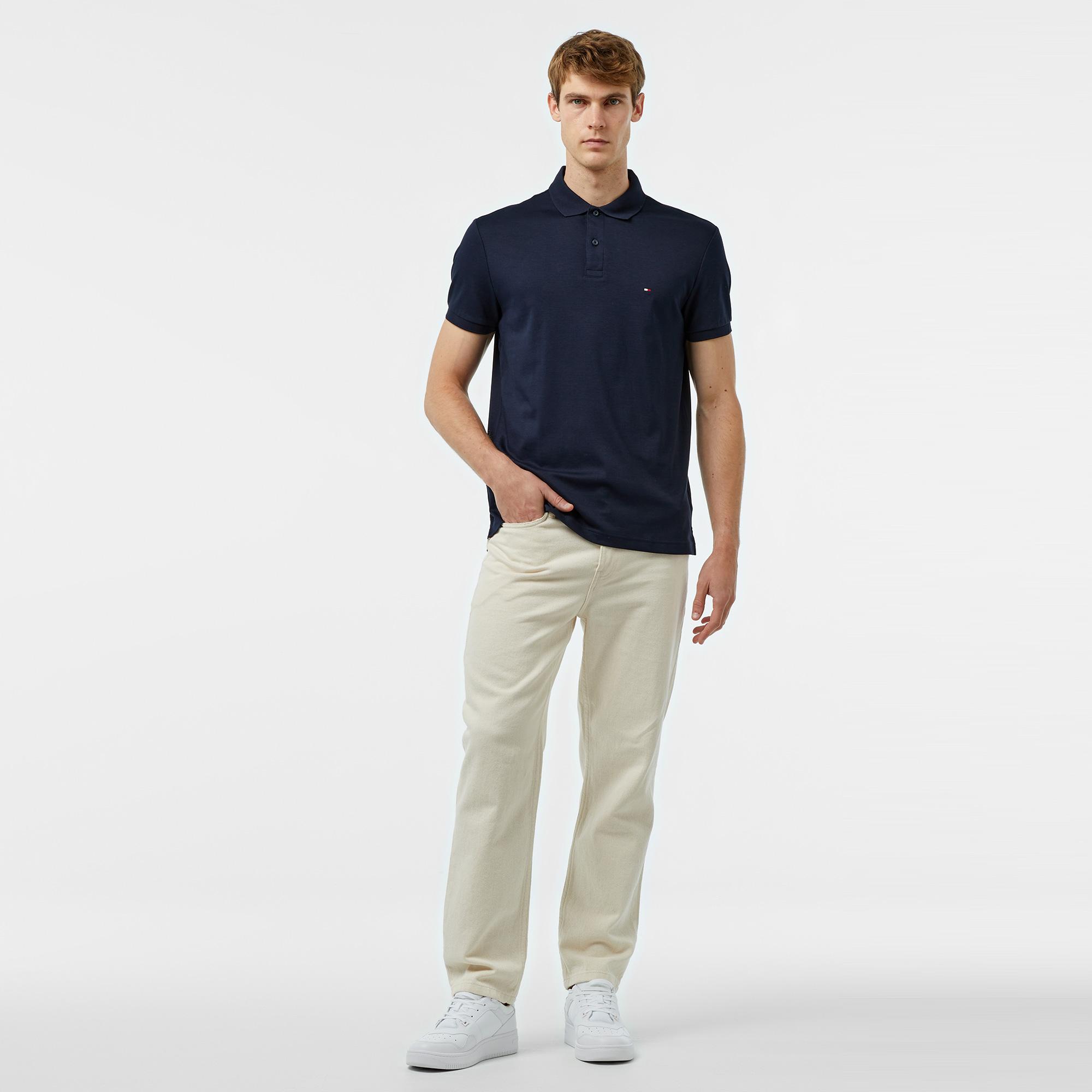 Tommy Hilfiger Lıquıd Cotton Essential Erkek Mavi Polo