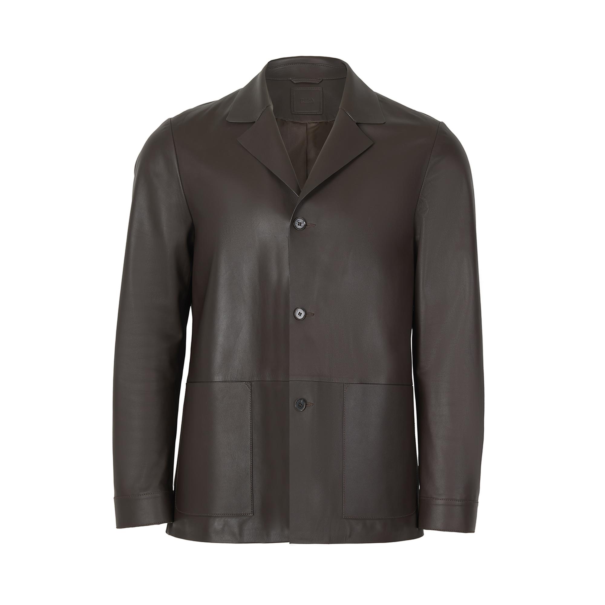 Auburn Kahverengi Erkek Deri Blazer Ceket