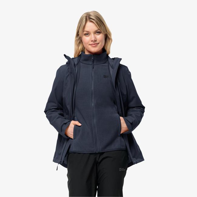  Jack Wolfskin Moonrise 3in1 Kadın Lacivert Outdoor Ceket