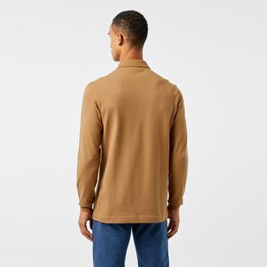  Erkek Regular Fit Uzun Kollu Kahverengi Paris Polo