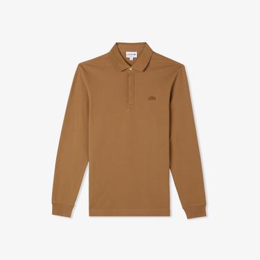  Erkek Regular Fit Uzun Kollu Kahverengi Paris Polo