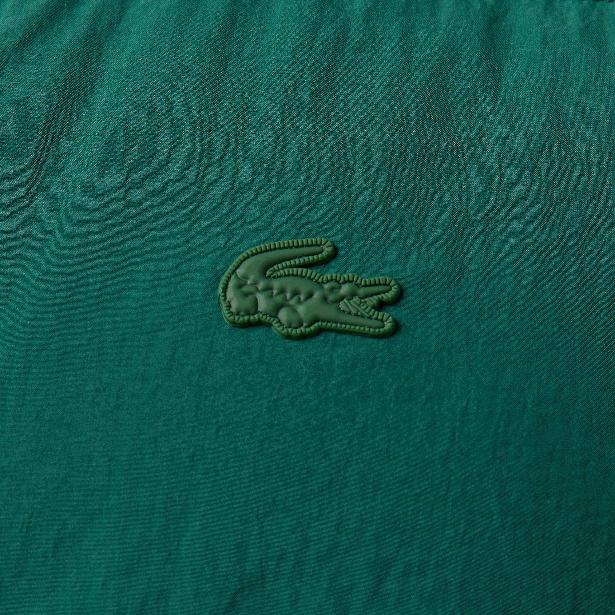 Kadın Relaxed Fit Dik Yaka Koyu Yeşil Mont