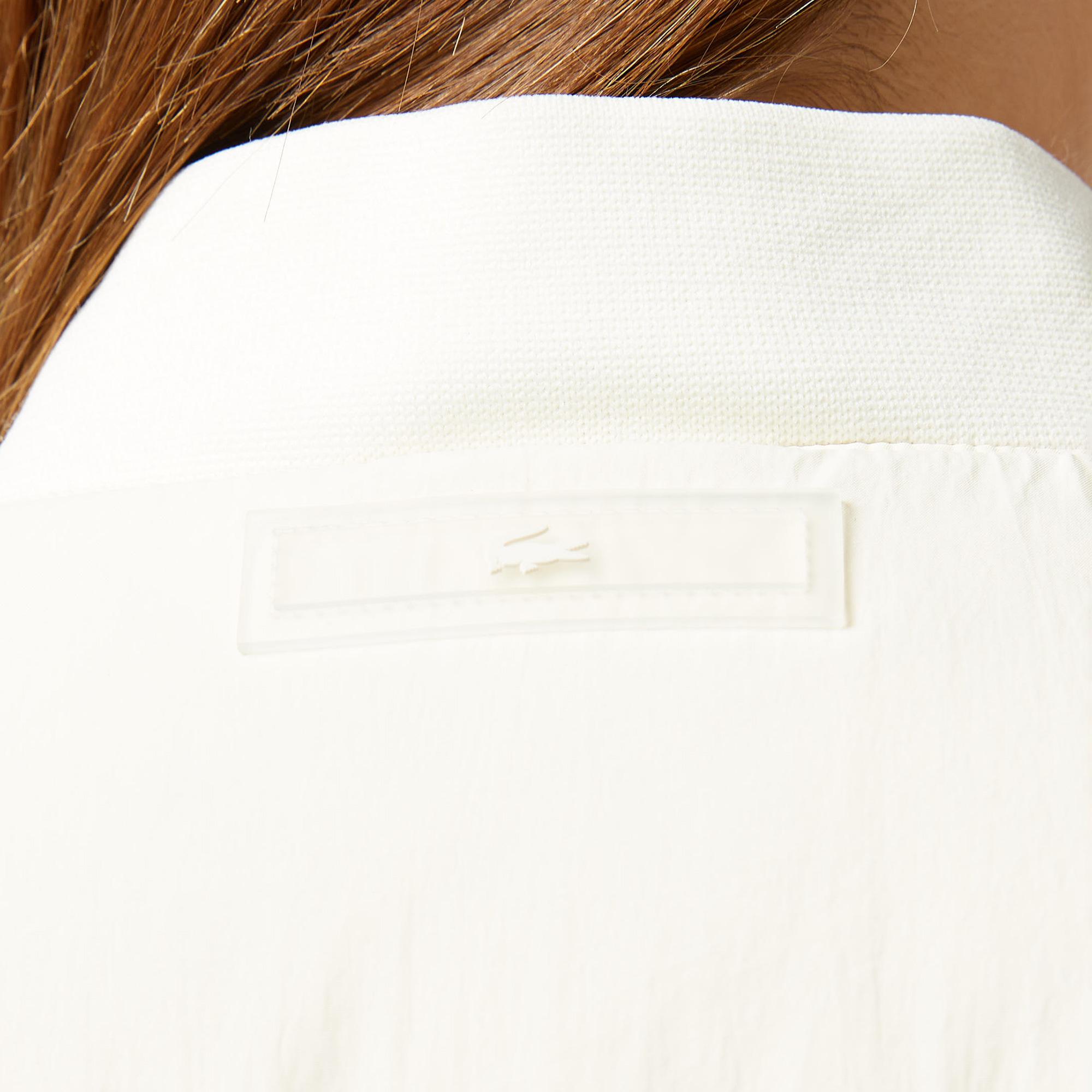 Kadın Relaxed Fit Dik Yaka Krem Mont