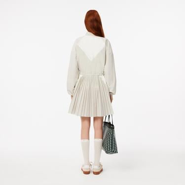  Kadın Relaxed Fit Uzun Kollu Yarım Fermuarlı Gri Elbise