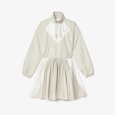  Kadın Relaxed Fit Uzun Kollu Yarım Fermuarlı Gri Elbise