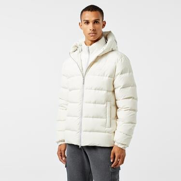  Erkek Regular Fit Kapüşonlu Beyaz Şişme Mont