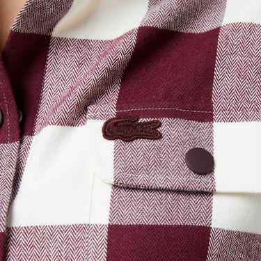  Kadın Regular Fit Ekose Bordo Gömlek