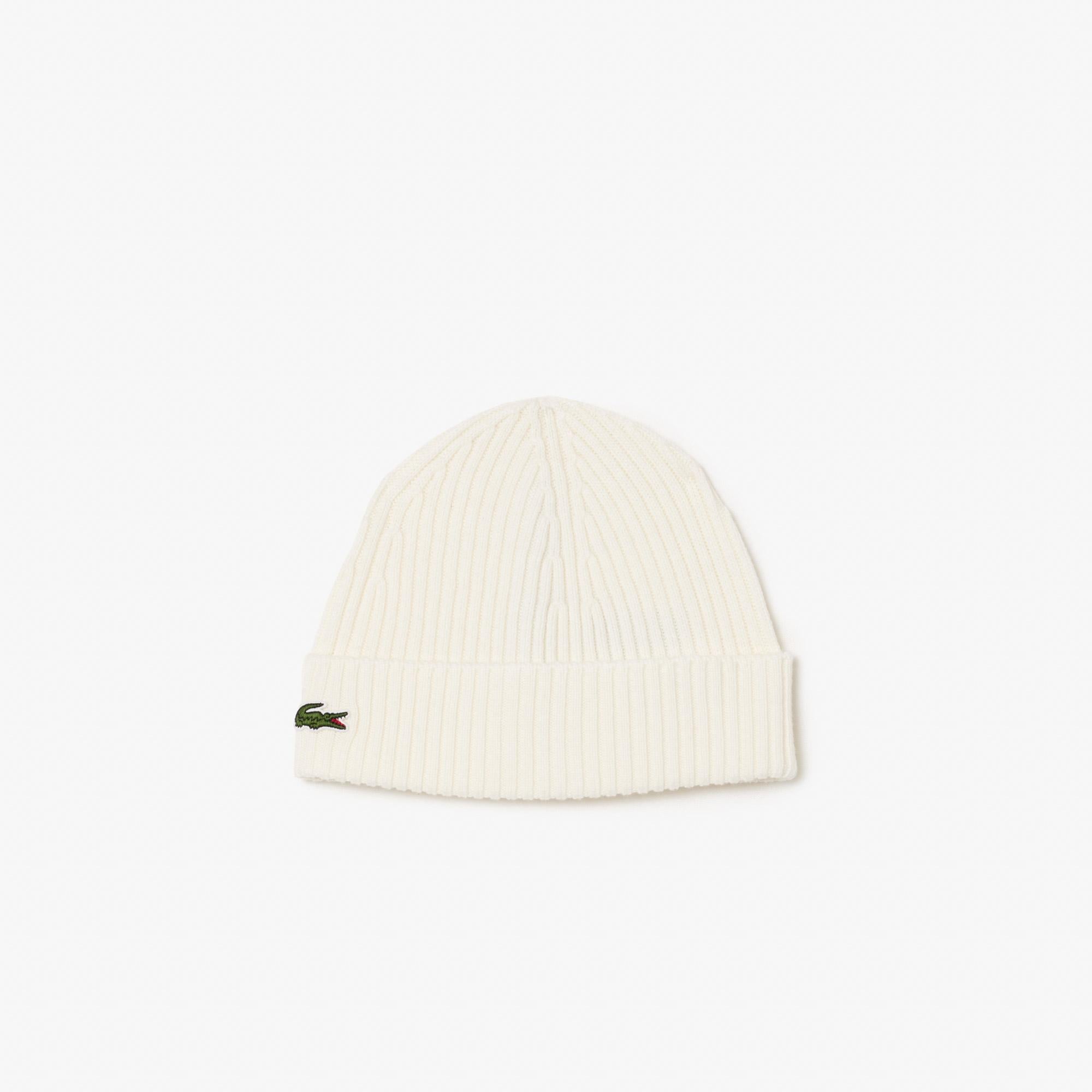 Lacoste Unisex Yün Beyaz Bere