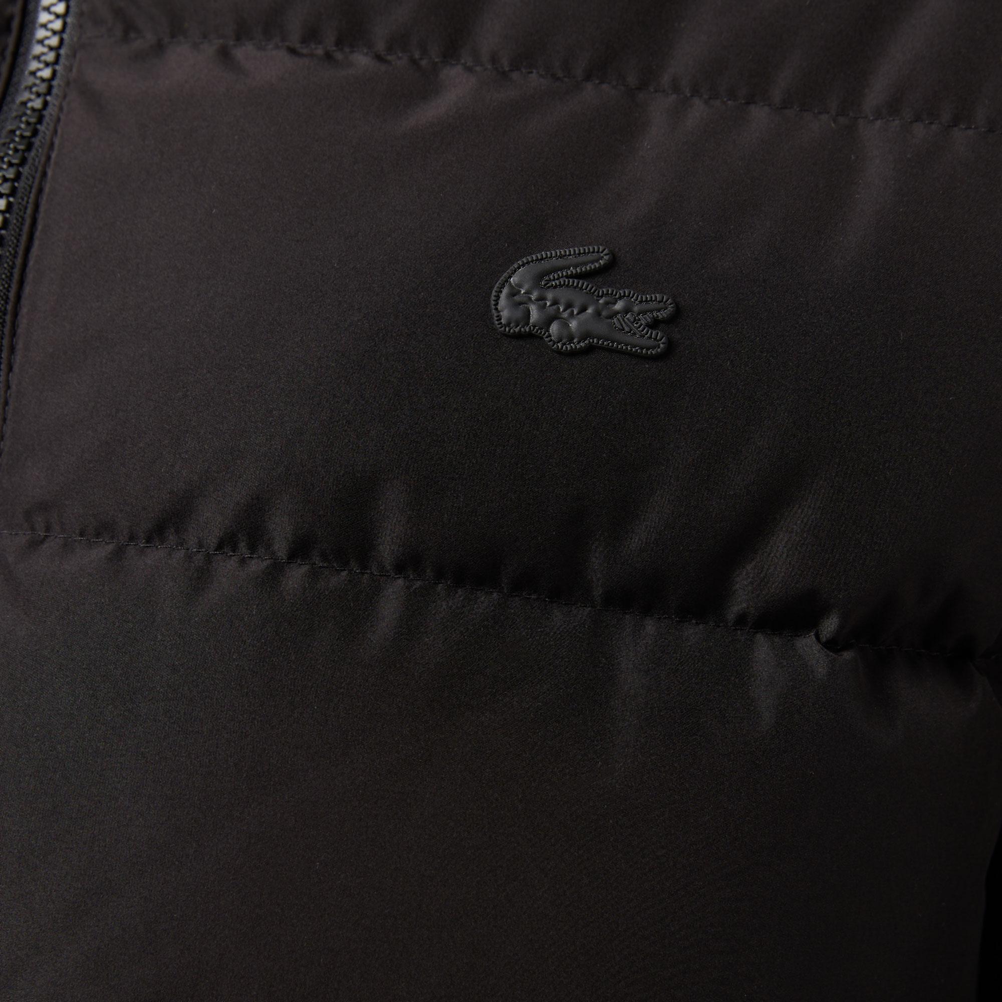 Erkek Regular Fit Kapüşonlu Siyah Şişme Mont