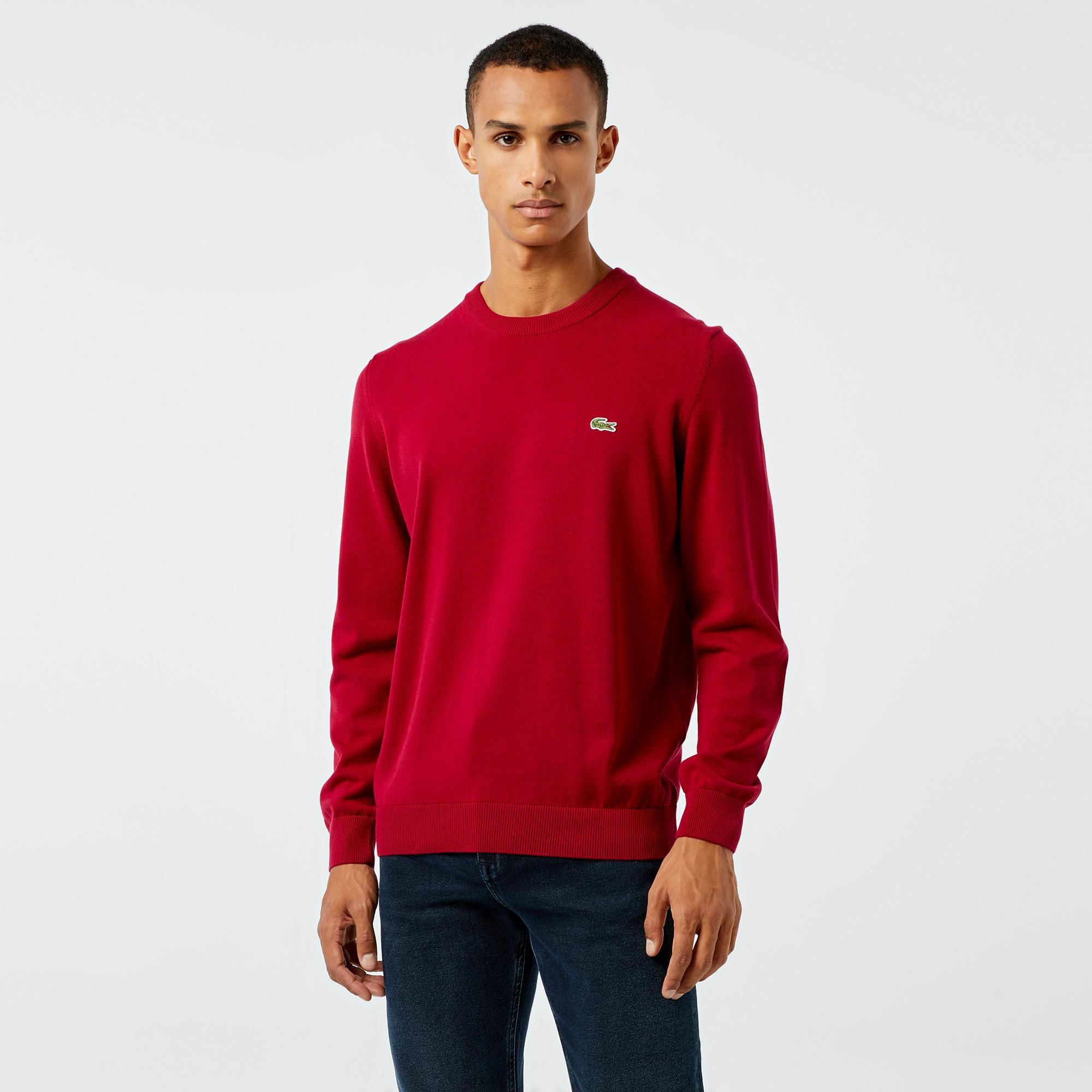 Lacoste Erkek Regular Fit Bisiklet Yaka Kırmızı Kazak