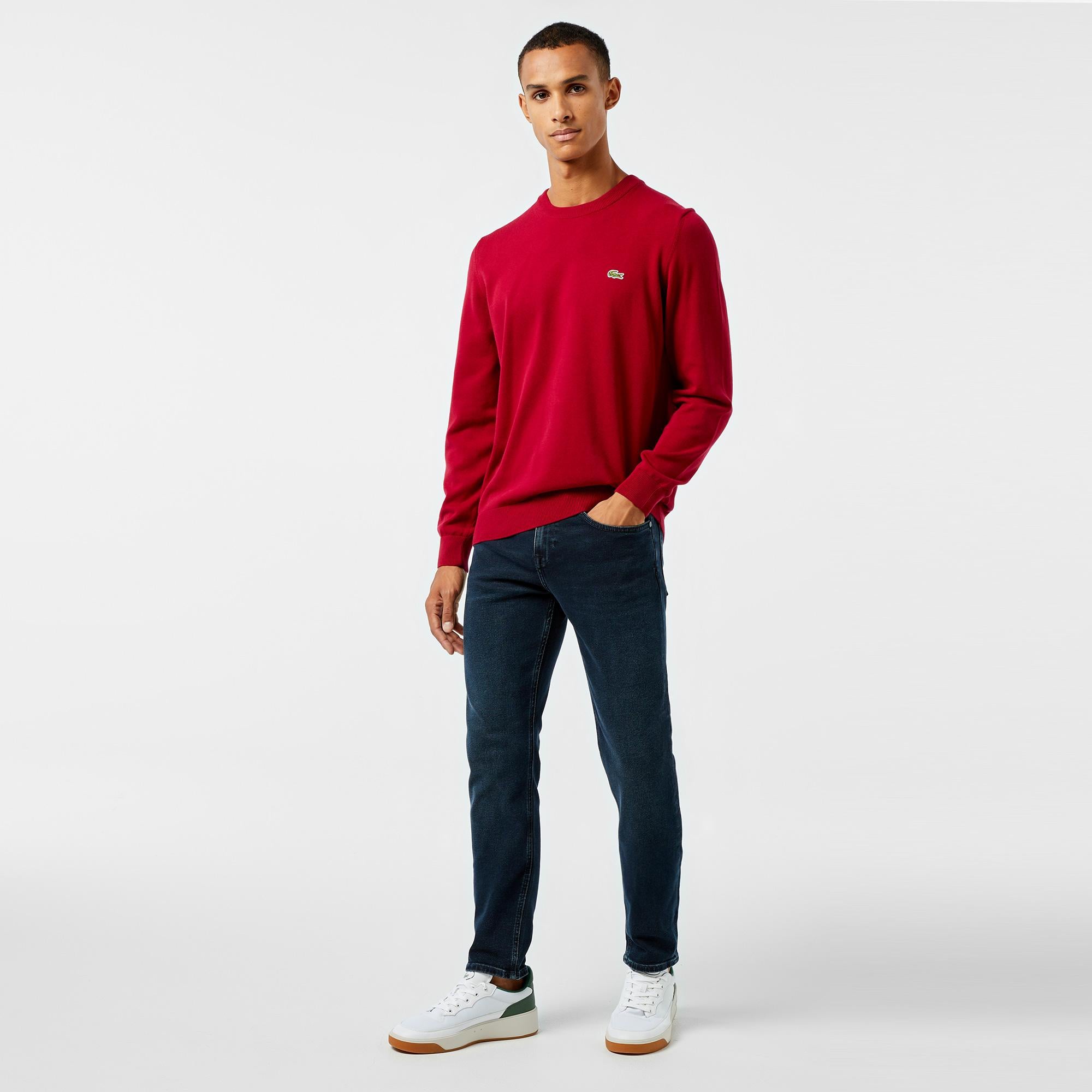 Lacoste Erkek Regular Fit Bisiklet Yaka Kırmızı Kazak