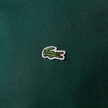  Erkek Slim Fit Düğmeli Yaka Koyu Yeşil Gömlek