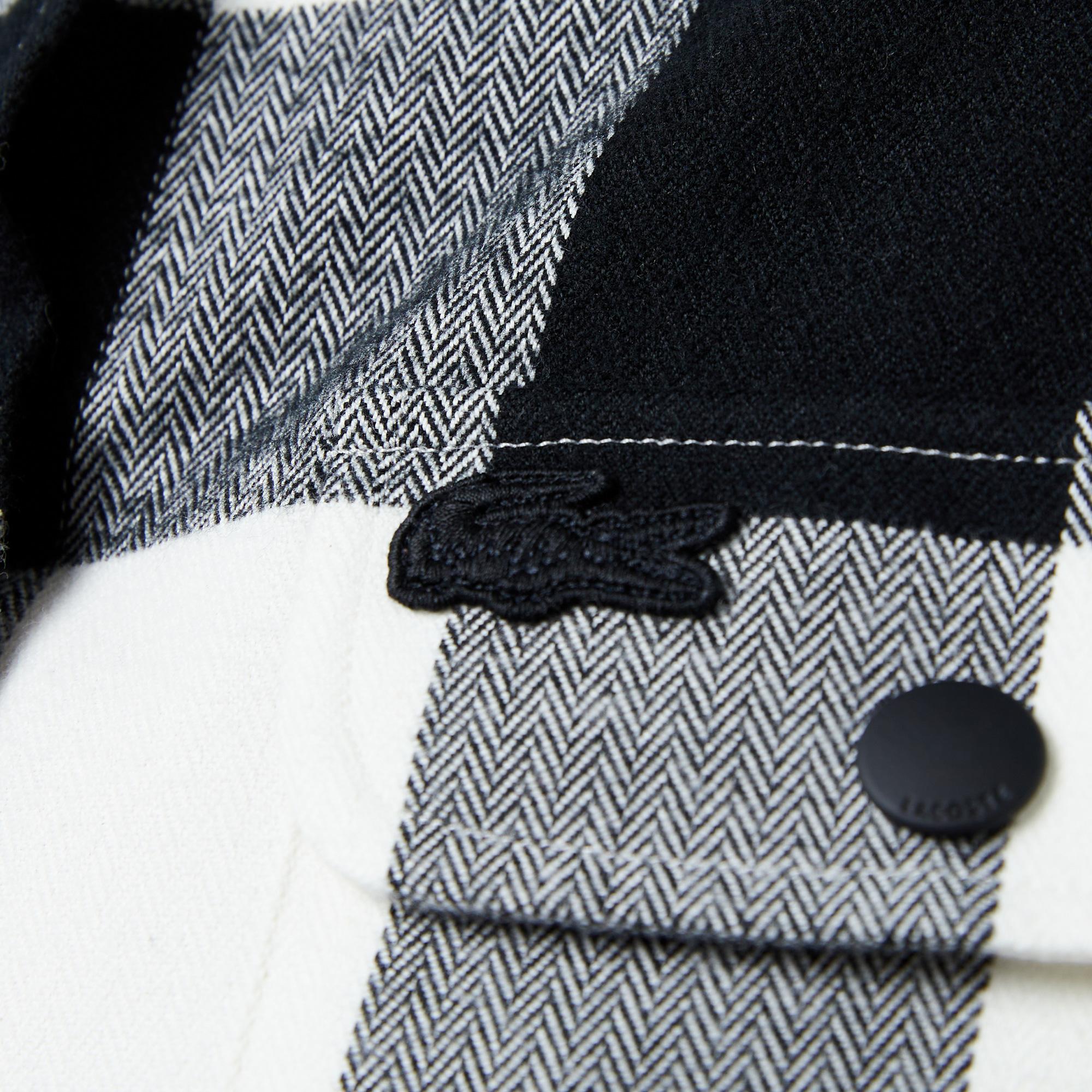 Kadın Regular Fit Ekose Siyah Gömlek