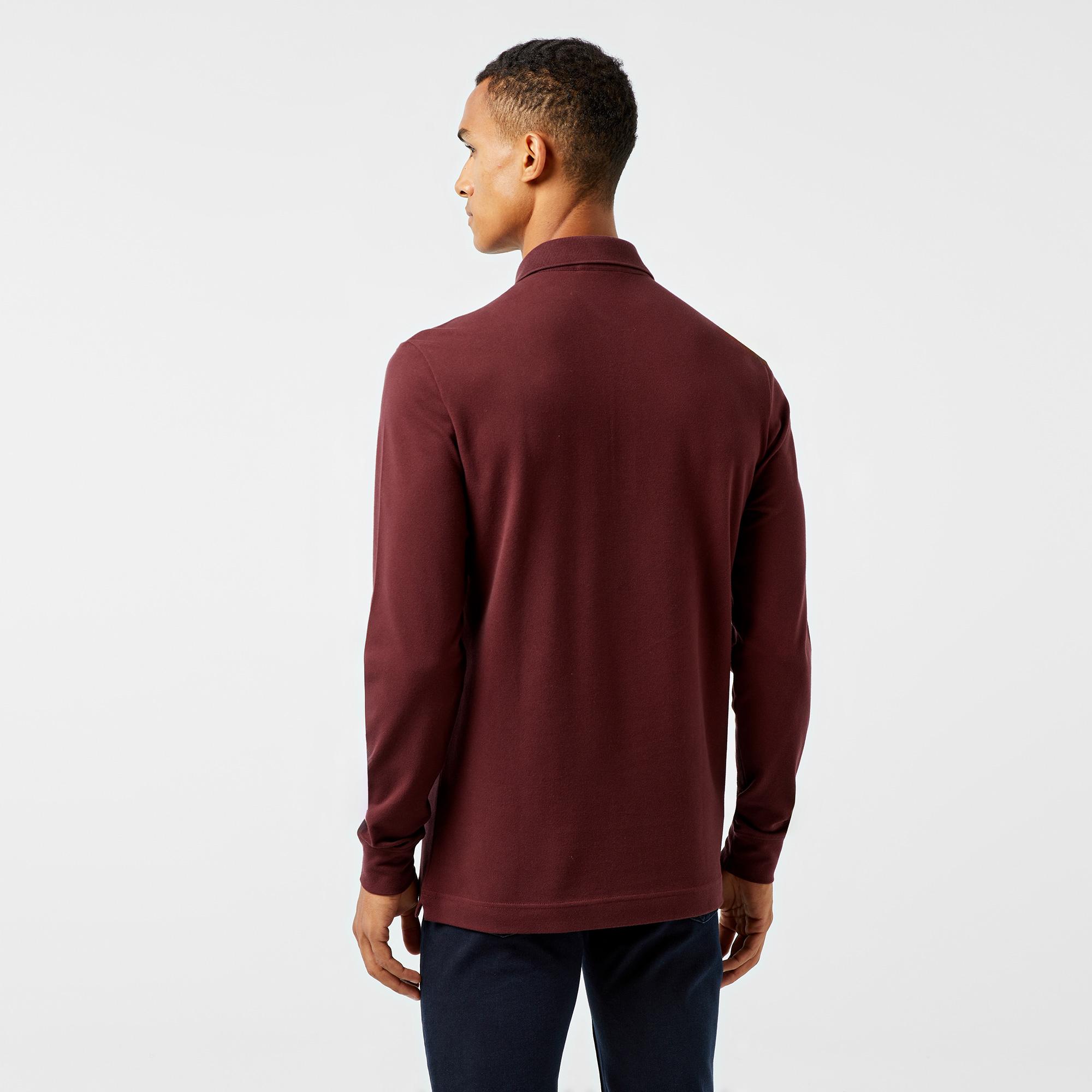Erkek Regular Fit Uzun Kollu Bordo Paris Polo