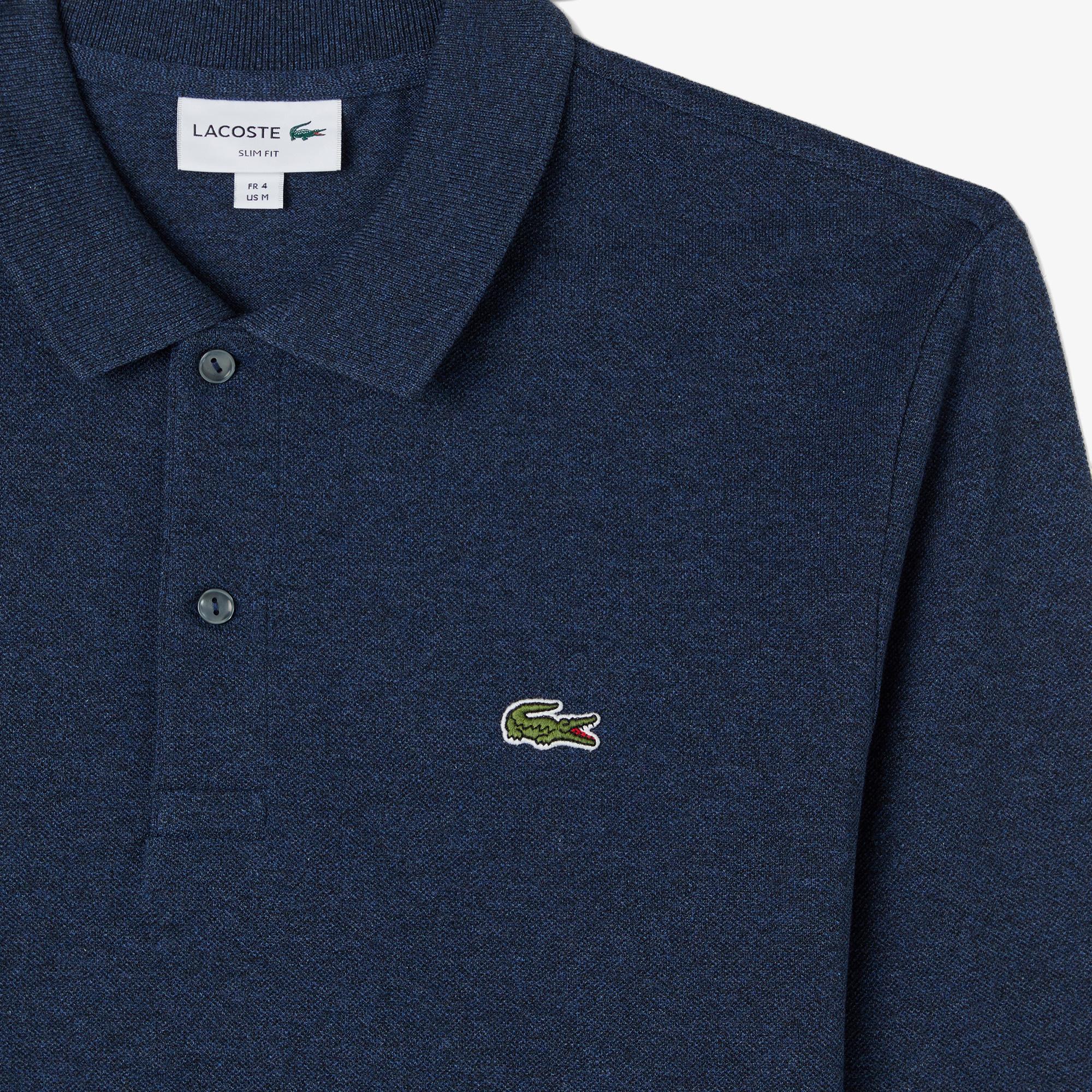 L.12.12 Erkek Slim Fit Uzun Kollu Lacivert Polo