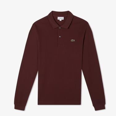  L.12.12 Erkek Slim Fit Uzun Kollu Bordo Polo