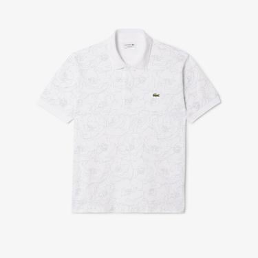  Erkek Classic Fit Desenli Beyaz Polo