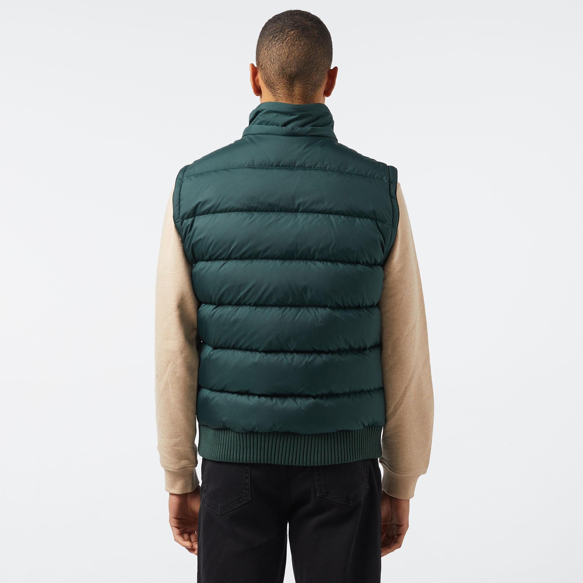 Erkek Kapüşonlu Koyu Yeşil Mont