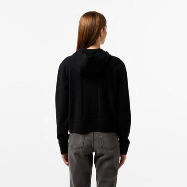  Lacoste Kadın Relaxed Fit Kapüşonlu Siyah Hırka