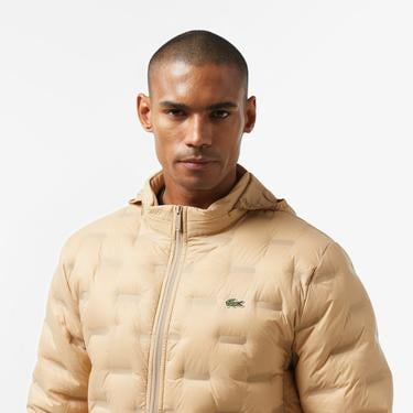  Erkek Regular Fit Kapüşonlu Kapitone Kahverengi Mont