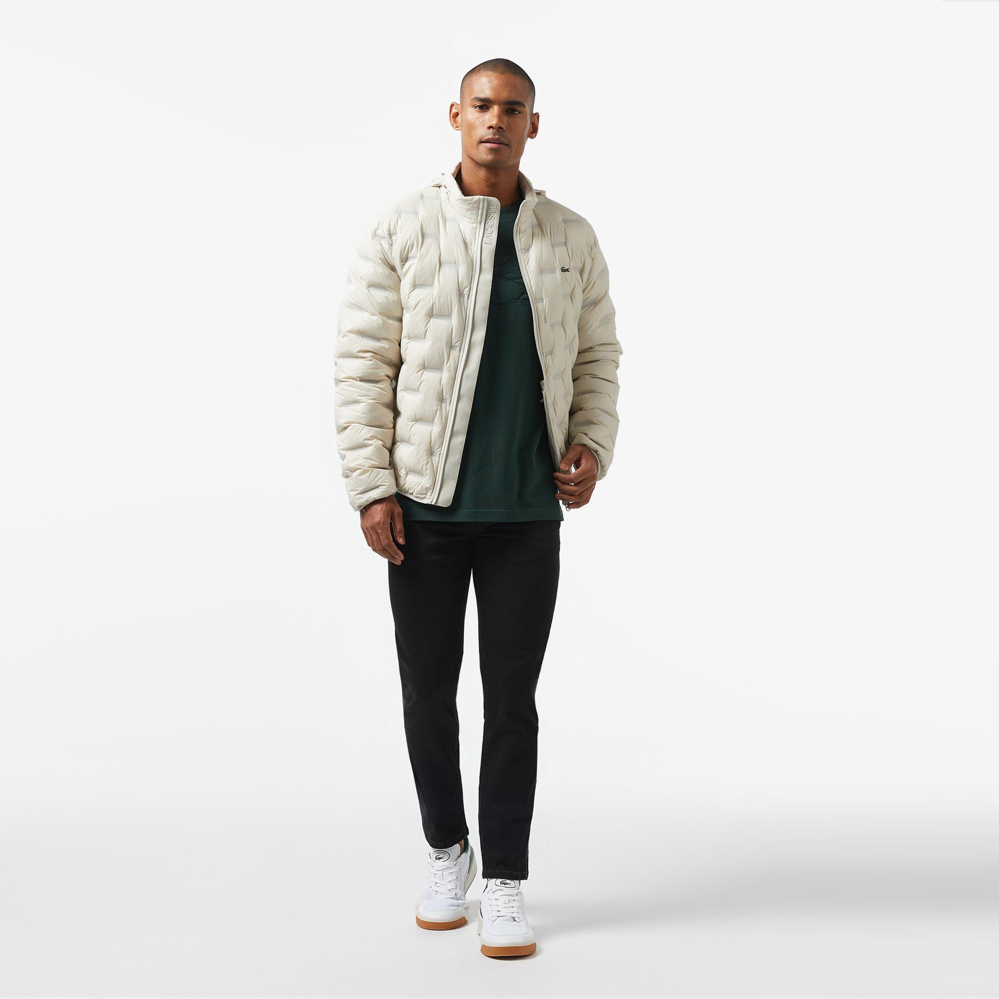 Erkek Regular Fit Kapüşonlu Kapitone Gri Mont