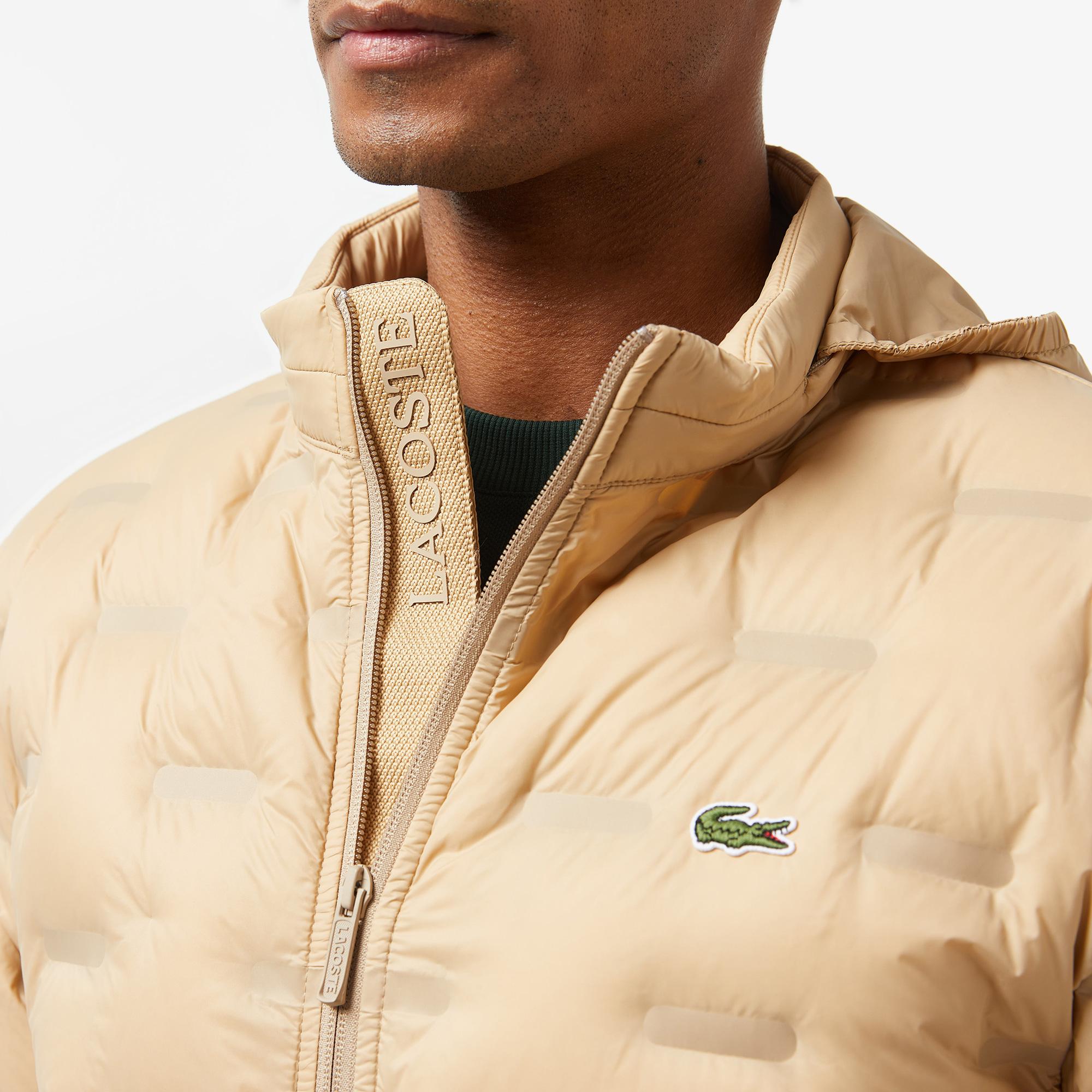 Erkek Regular Fit Kapüşonlu Kapitone Kahverengi Mont