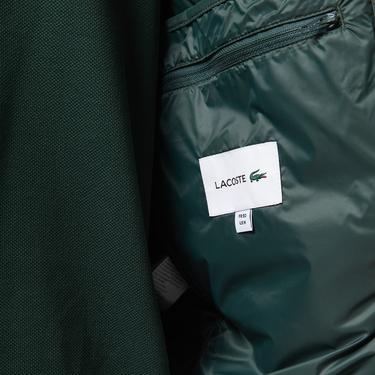  Lacoste Erkek Regular Fit Kapüşonlu Kapitone Koyu Yeşil Mont