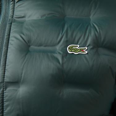  Lacoste Erkek Regular Fit Kapüşonlu Kapitone Koyu Yeşil Mont