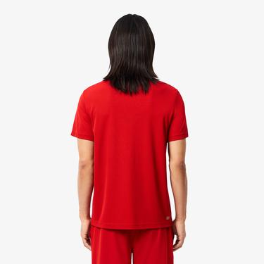  Erkek Regular Fit Bisiklet Yaka Baskılı Kırmızı T-Shirt