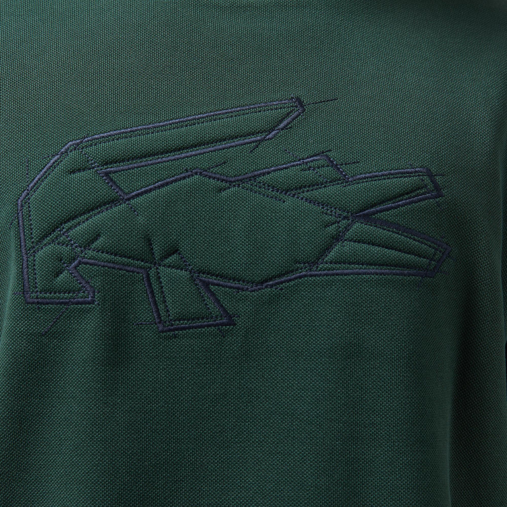 Erkek Oversize Fit Bisiklet Yaka Baskılı Koyu Yeşil T-Shirt