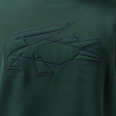  Erkek Oversize Fit Bisiklet Yaka Baskılı Koyu Yeşil T-Shirt