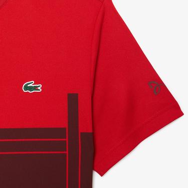  Erkek Regular Fit Bisiklet Yaka Baskılı Kırmızı T-Shirt